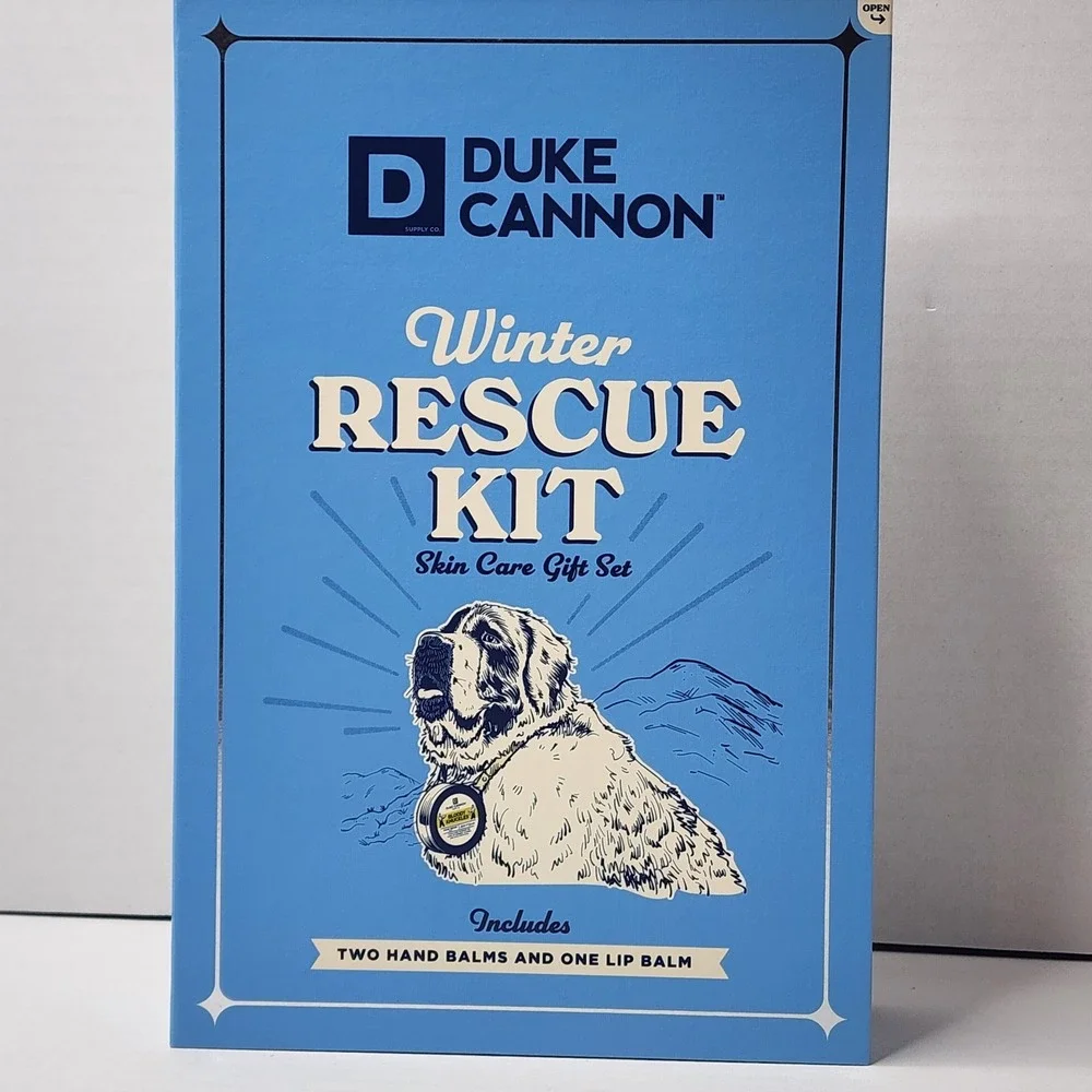 Duke Cannon Winter Rescue Kit Gift Box - Bloody Knuckles Blam Repair Lip Unscent